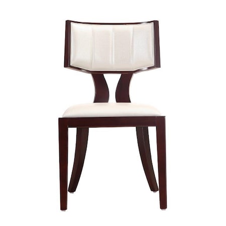 Manhattan Comfort Pulitzer Dining Chair (Set of Two) in Pearl White and Walnut DC001-PW